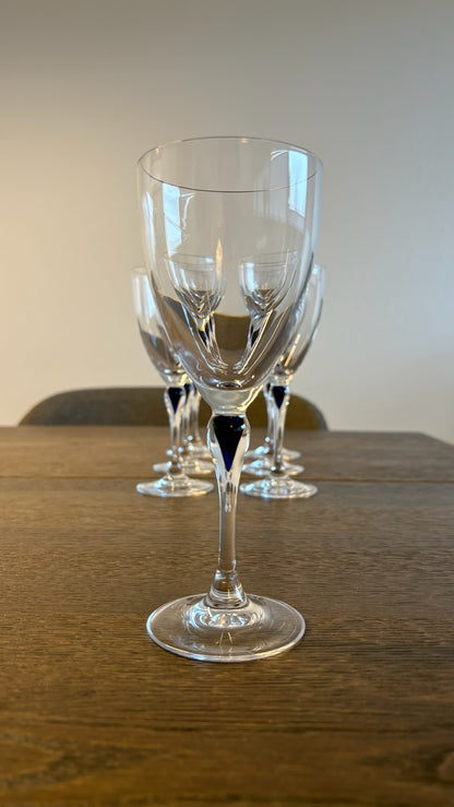 Vinglas Med Blå Detalje